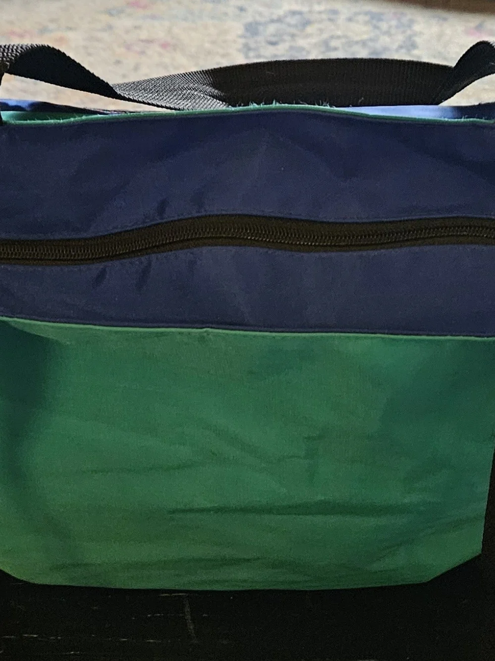 ESSENTIALS Blue & Teal Duffel Bag with Black Trim